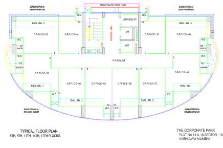 Typical Floor Plan 5th, 8th, 11th, 14th, 17th